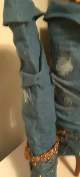 Denim over the knee boots. - Picture 6 of 6